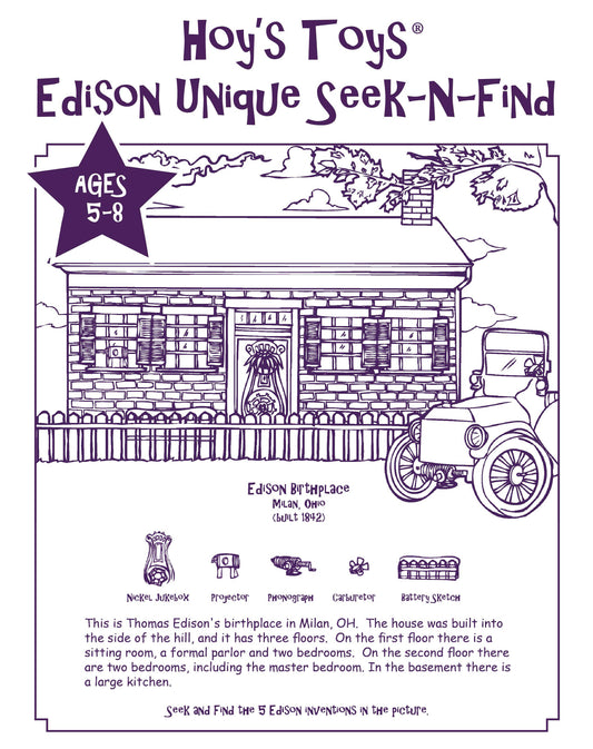 Hoy's Toys Thomas Edison Unique Seek-N-Find (5 to 8)