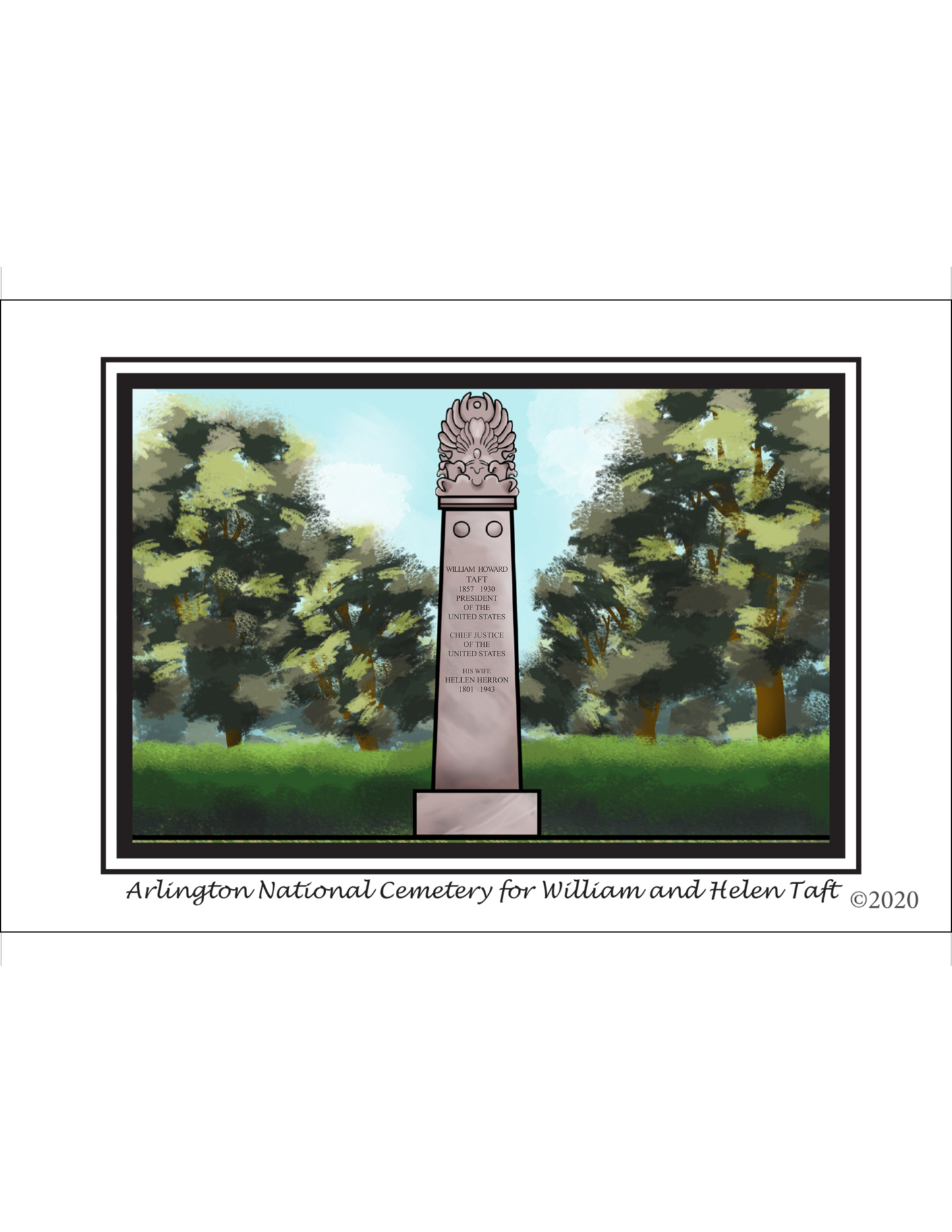 Hoy's Toys United We Stand Ohio Presidential Series Post Cards - William Howard Taft and Helen Taft Memorial Arlington National Cemetery