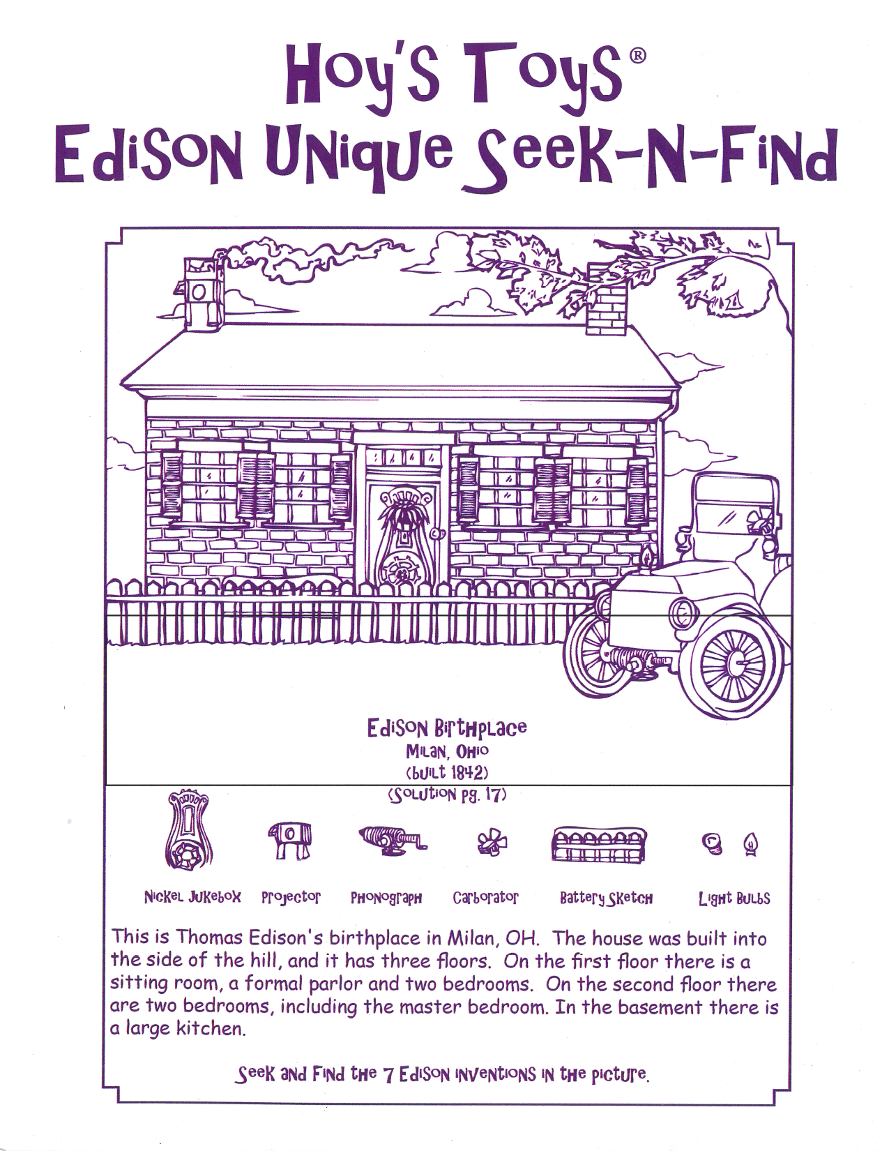 Hoy's Toys Thomas Edison Unique Seek-N-Find (9 to adult)