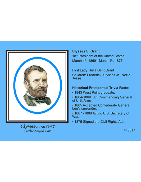 Hoy's Toys United We Stand Ohio Presidential Series Post Cards - General Ulysses S. Grant