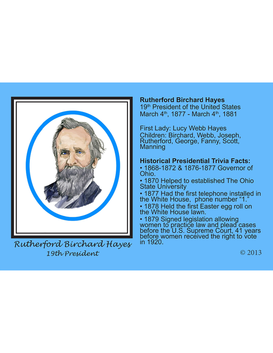 Hoy's Toys United We Stand Ohio Presidential Series Post Cards - Rutherford B. Hayes