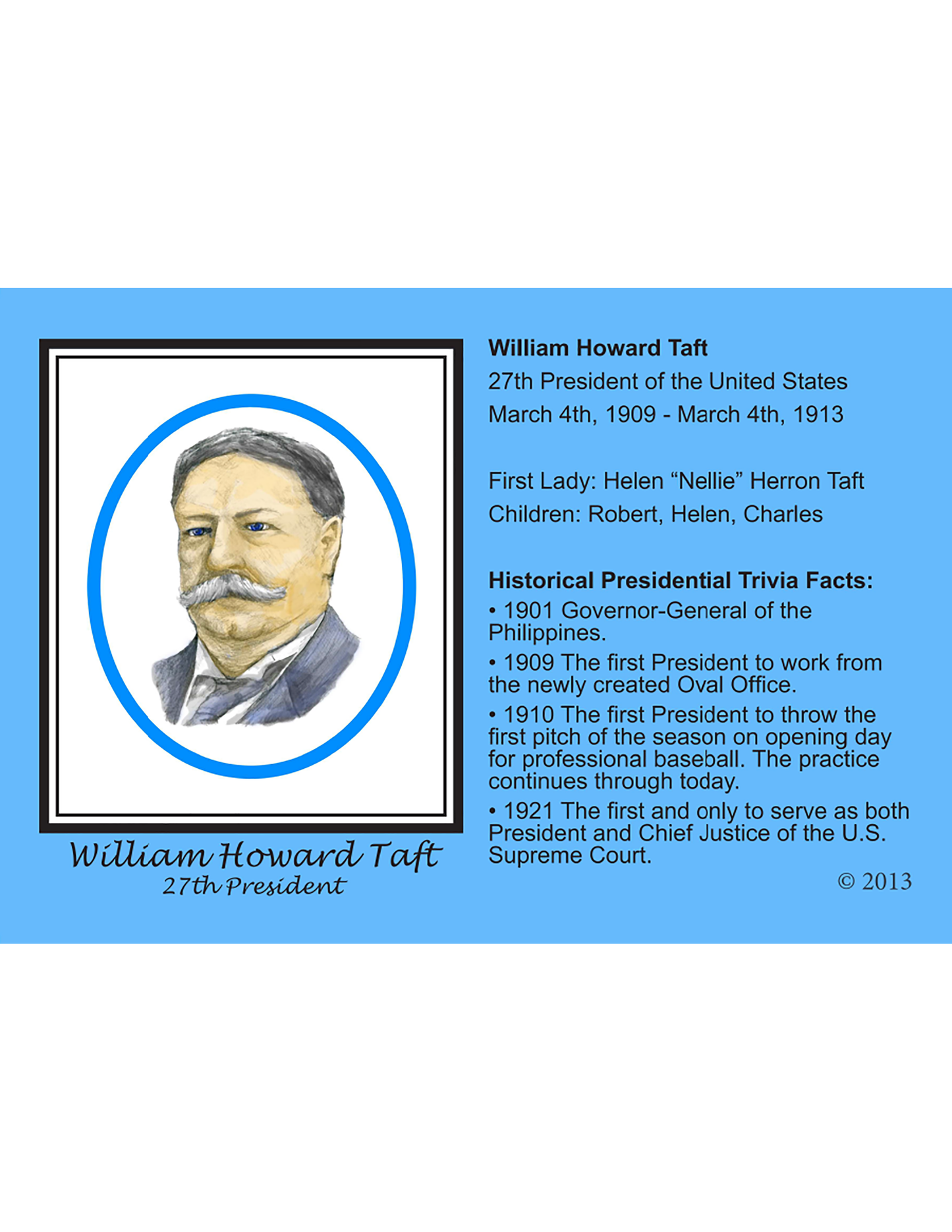 Hoy's Toys United We Stand Ohio Presidential Series Post Cards - William Howard Taft